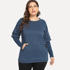 Shein Plus 2 In 1 Pocket Front Sweatshirt