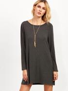 Shein Heather Grey Tee Dress With Elbow Patch Detail