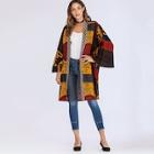 Shein Graphic Print Open Front Coat