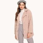 Shein Notched Neck Lambswool Teddy Coat