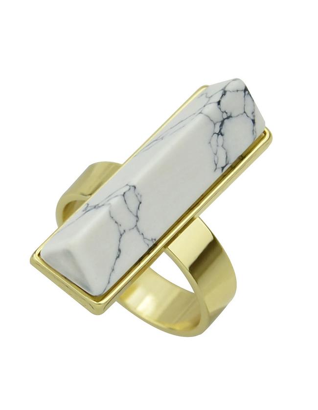Shein Gold Plated Turquoise Ring