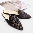 Shein Embroidered Detail Flat Mules