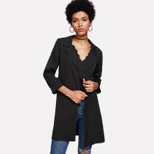 Shein Notch Lapel Split Side Coat
