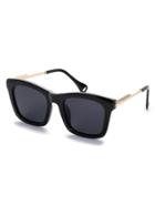 Shein Black Retro Reflective Square Sunglasses