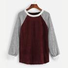 Shein Raglan Sleeve Color-block Sweater