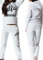 Rosewe Hooded Collar Long Sleeve Top And Pants