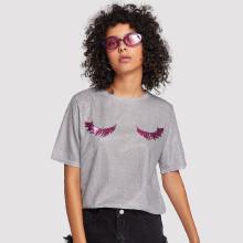 Shein Sequin Eyelash Tee
