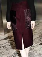 Shein Burgundy Pockets Slit Front Skirt