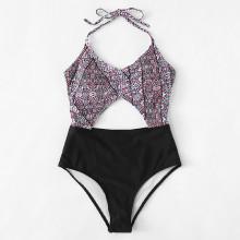 Shein Cut Out Halter Swimsuit