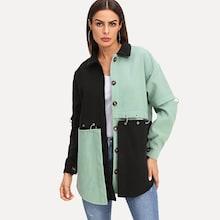 Shein Ring Detail Collar Coat