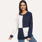 Shein Drop Shoulder Color-block Sweatshirt