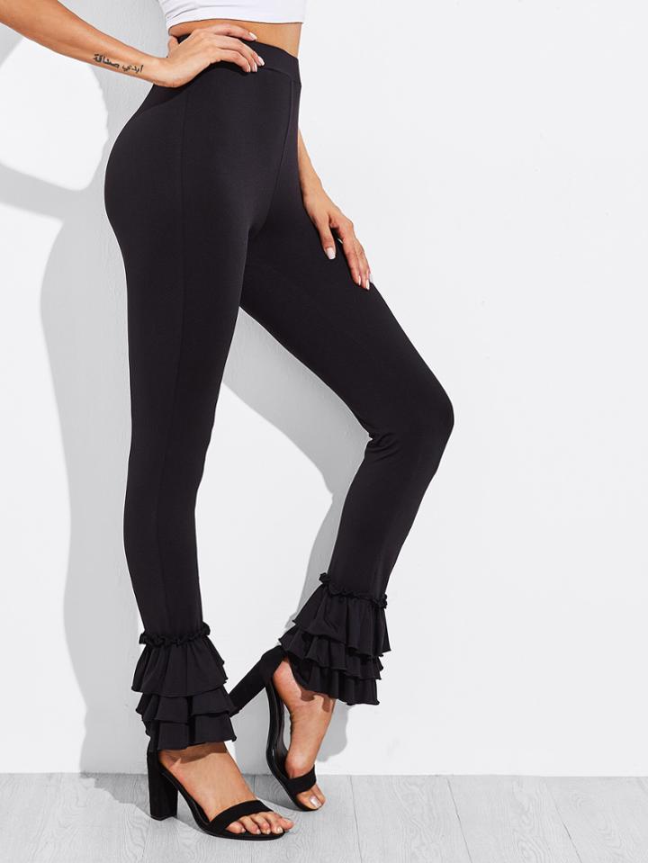 Shein Tiered Bell Bottom Leggings