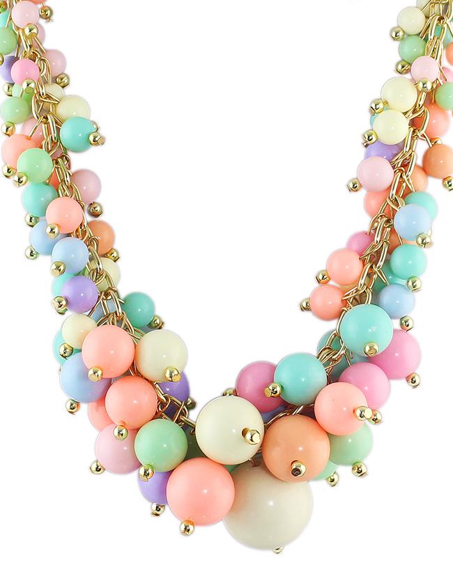 Shein Colorful Beads Bubble Bib Necklace