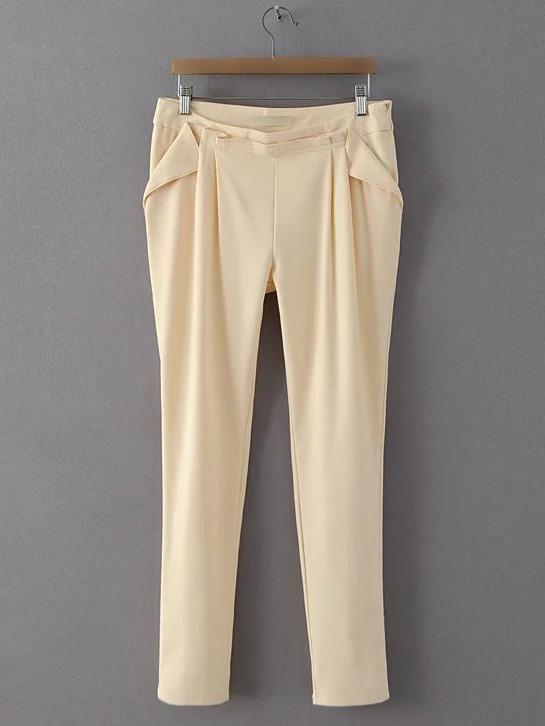 Shein Apricot Zipper Side Harem Pants