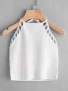 Shein Ladder Cutout Halter Tie Back Top