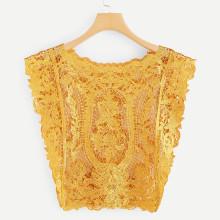 Shein Eyelet Floral Embroidery Cover Up Blouse