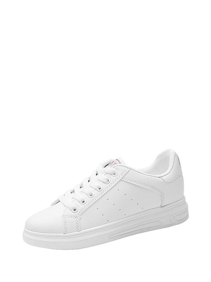 Shein Letter Embroidered Laser Cutting Sneakers