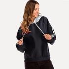 Shein Tape Panel Sleeve Drawstring Hoodie