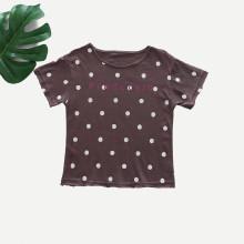 Shein Girls Polka Dot Letter Print T-shirt