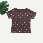 Shein Girls Polka Dot Letter Print T-shirt