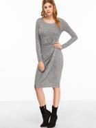 Shein Grey Knotted Slub Sheath Dress