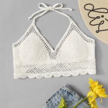 Shein Crochet Scallop Halter Top