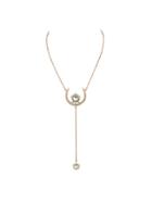 Shein Rose-gold Rhinestone Star Moon Pendant Necklace