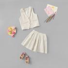 Shein Girls Single Breasted Vest Top & Skirt Set