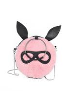 Shein Faux Fur Ear Ring Handle Round Bag
