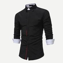 Shein Men Roll Up Sleeve Plain Shirt