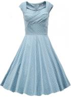 Rosewe Light Blue Polka Dot Print Cap Sleeve Dress
