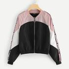 Shein Figure And Letter Cut And Sew Jacket