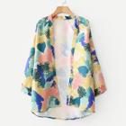 Shein Foliage Print Raglan Sleeve Kimono