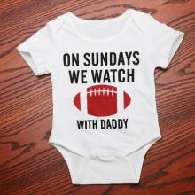 Shein Boys Letter And Football Print Romper