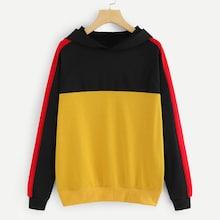 Shein Color-block Raglan Sleeve Hoodie