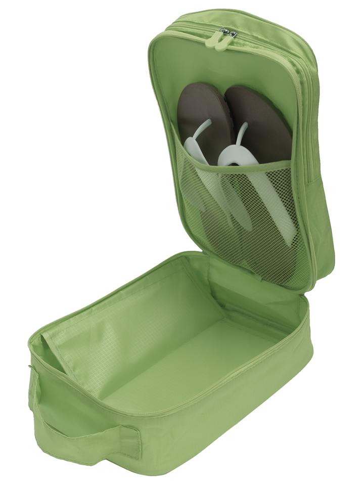 Shein Green Zipper Patch Wash Bag