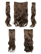 Shein Dark Brown & Caramel Clip In Soft Wave Hair Extension 5pcs
