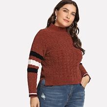 Shein Plus Dip Hem Striped Jumper