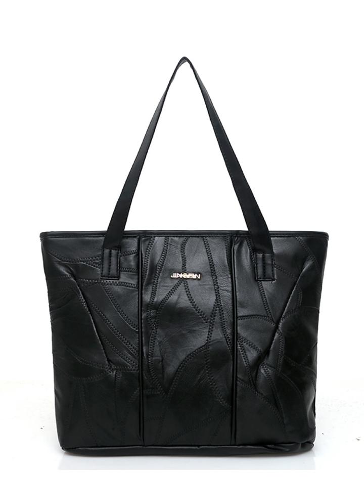 Shein Stitch Detail Pu Tote Bag