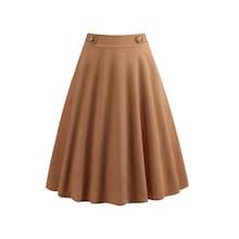Shein 50s Button Decoration Flare Skirt