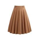 Shein 50s Button Decoration Flare Skirt
