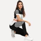 Shein Zip Up Color Block Tee & Legging Set