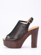Shein Laser-cut High Vamp Platform Heels - Black