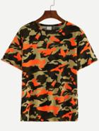 Shein Multicolor Camo Print Casual T-shirt