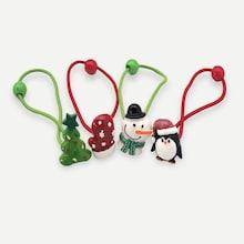 Shein Girls Christmas Fair Isle Hair Tie 4pcs