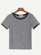 Shein Contrast Striped Ringer T-shirt