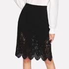 Shein Scalloped Laser Cut Solid Skirt