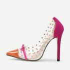 Shein Stud Decorated Clear Heels