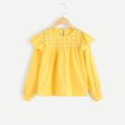 Shein Girls Keyhole Back Eyelet Embroidered Top
