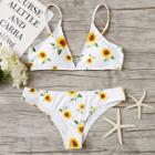 Shein Sunflower Print Bikini Set